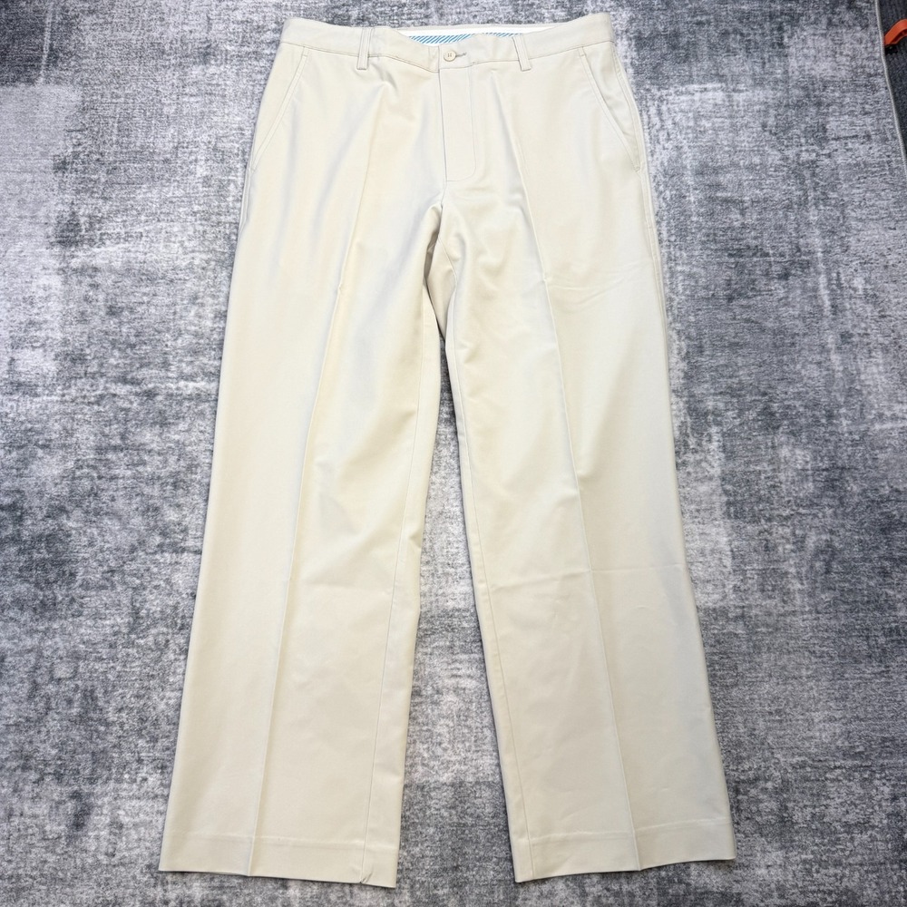 FootJoy Performance Pants Mens 35x30 Stone Beige Straight Golf Slacks Stretch